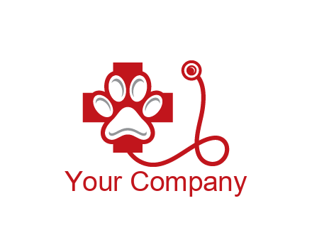 paw in first aid sign with stethoscope