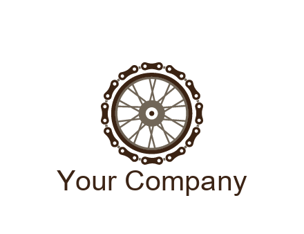 chain around wheel transportation logo