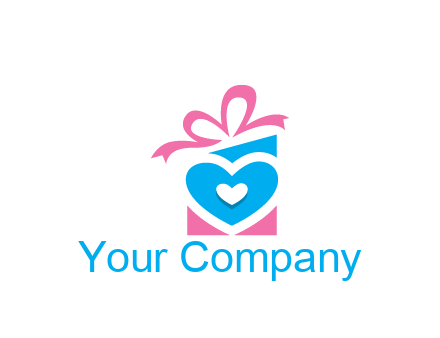 giftbox with heart gift logo