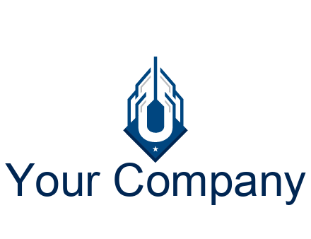 line art abstract skyscraper construction logo