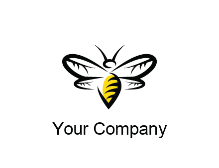 abstract bee animal logo