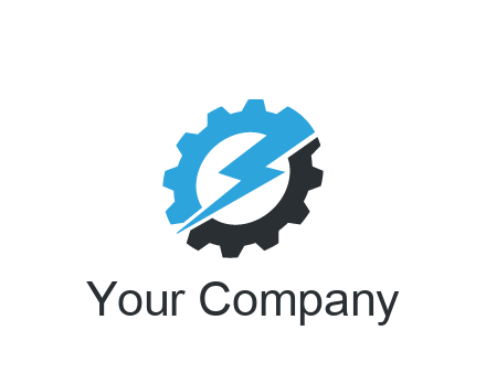 thunder bolt in gear engineering logo