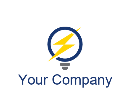 lightning in light bulb energy logo