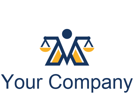 letter M forming balance legal logo