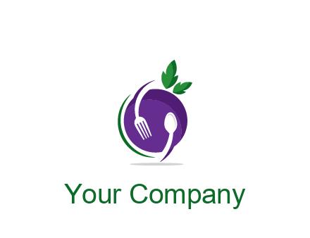 utensils around plum restaurant logo