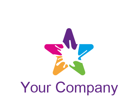 negative spacing of splash in colorful star art logo
