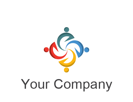 abstract people icon rotating community logo