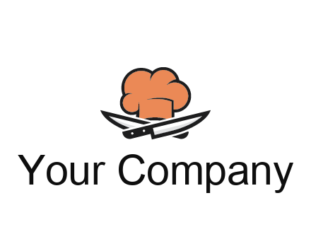 chef hat with knives restaurant logo