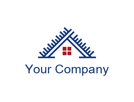 house roof from scale construction logo