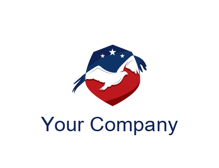 American flag badge with eagle legal logo
