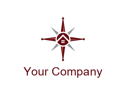 house in star compass travel logo