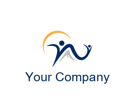 swoosh with people community logo