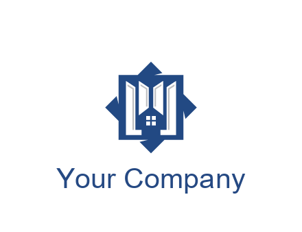abstract rhombus with house real estate logo