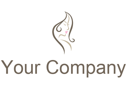 line art silhouette of woman profile beauty logo