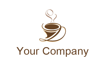 fancy abstract coffee cup with steam beverage logo