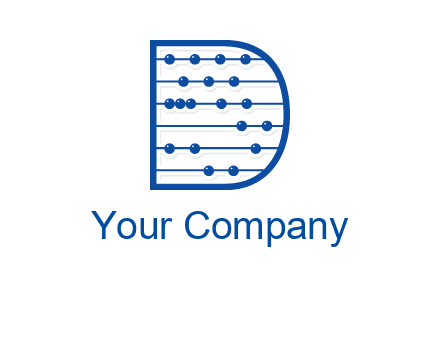 abacus inside letter d logo