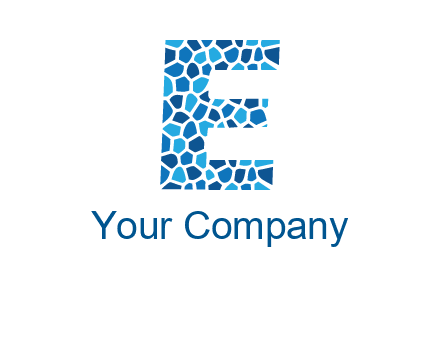 rock stones forming letter e logo