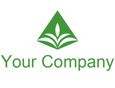 abstract plant in rhombus agriculture logo