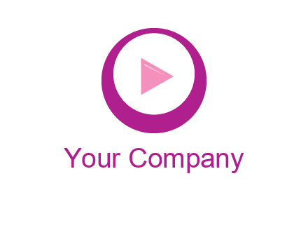 play button inside of a circle logo