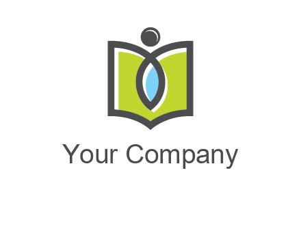 abstract person with book and drop logo