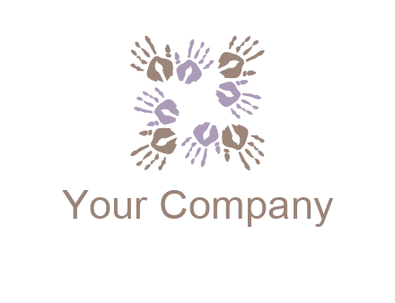 Hand print with artwork symbol