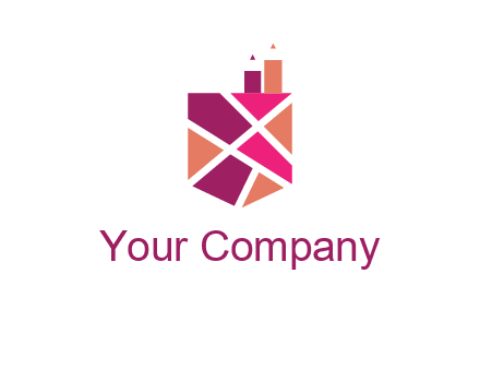 Mosaic factory in crest logo