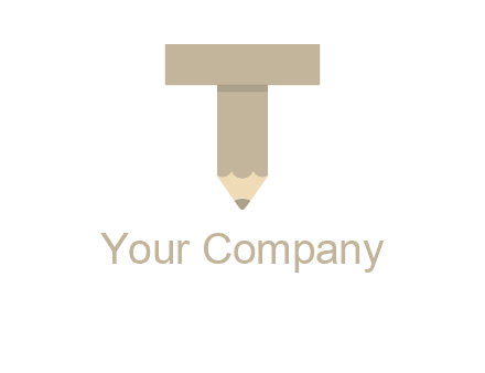 letter with pencil shape logo