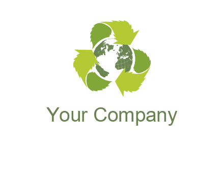 recycle leaf and globe logo