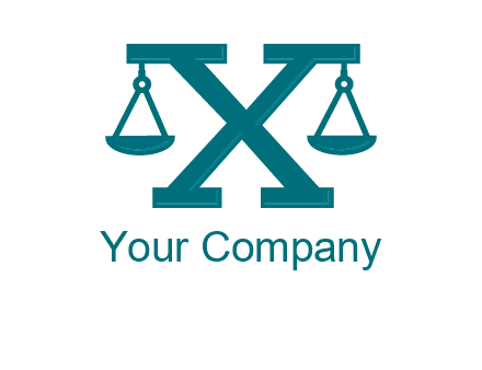 legal scale on letter X logo