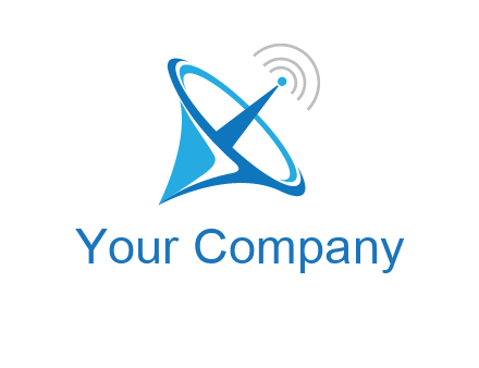 satellite dish with signals communication logo