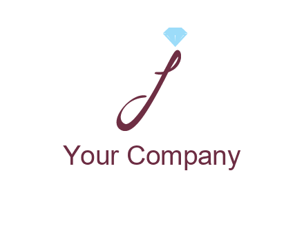 Diamond on letter J icon