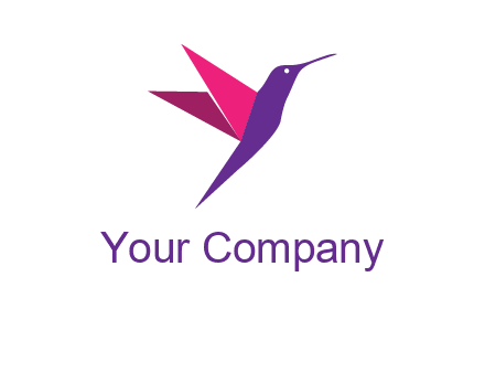 origami hummingbird logo