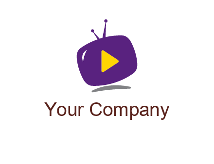 play triangle in round TV logo