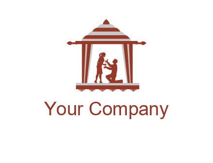 proposing in tent illustration