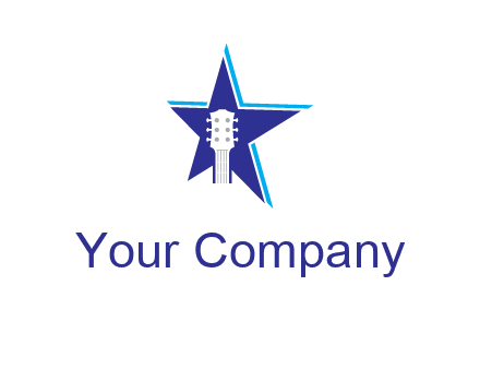guitar head and star logo