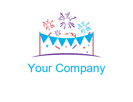 festival with fireworks logo