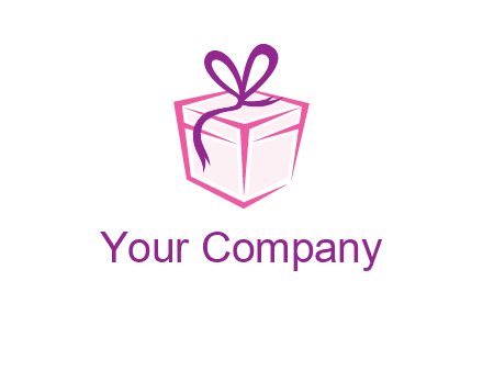 line art gift box logo