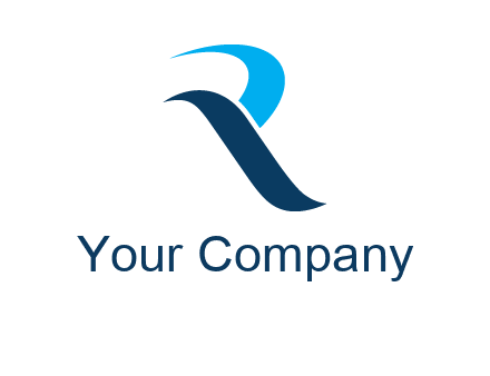 waves on letter R logo