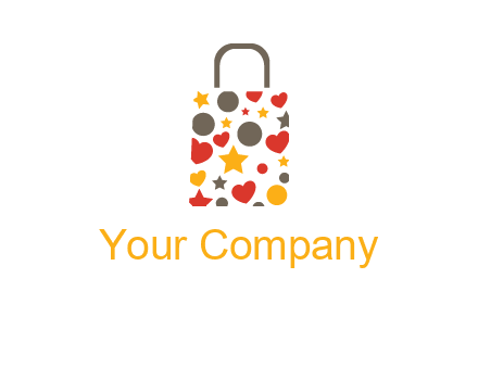 heart and circle shopping bag logo
