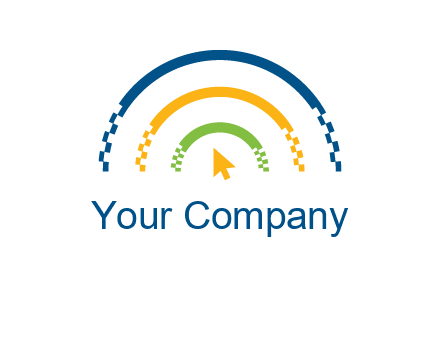digital line and mouse cursor logo