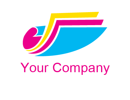 curvy colorful papers printing logo