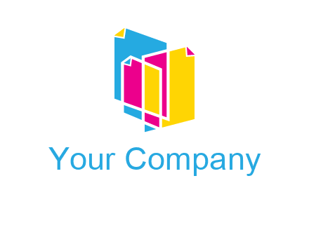 abstract colorful papers printing logo