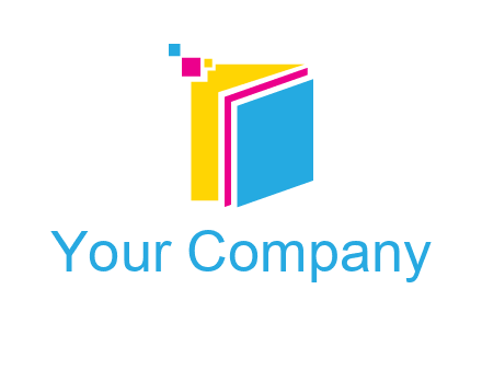 pixels on colorful papers printing logo