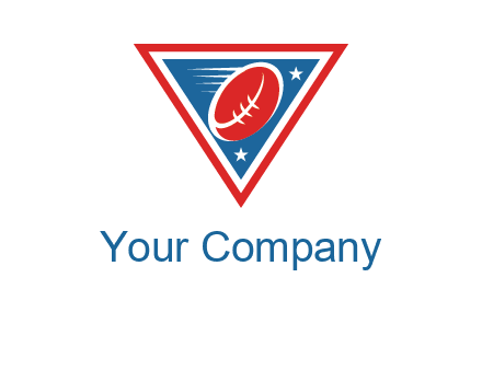 star and football in triangle sports logo