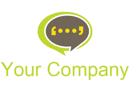 apostrophes in speech bubble communication logo