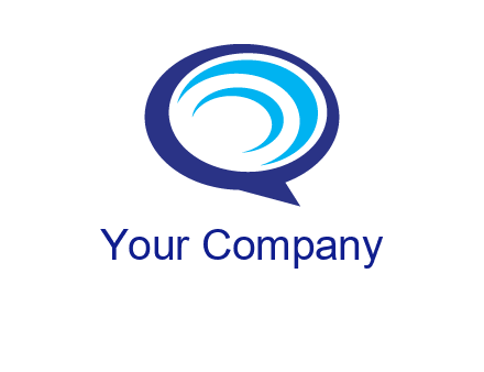 swoosh in speech bubble communication logo