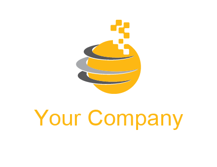 pixels globe communication logo