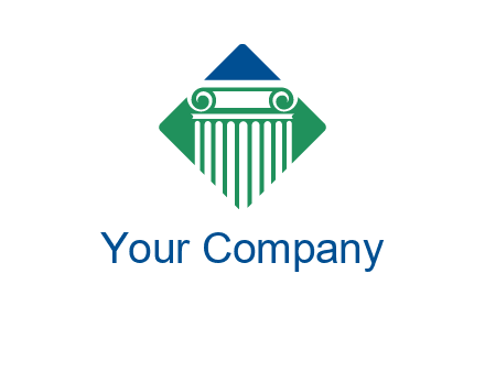 ornate pillar in square legal logo