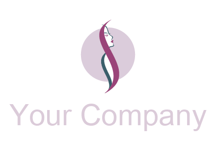 profile woman with hair beauty logo