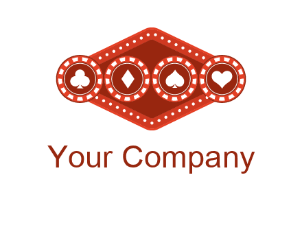 club diamond spade heart in gambling chips logo